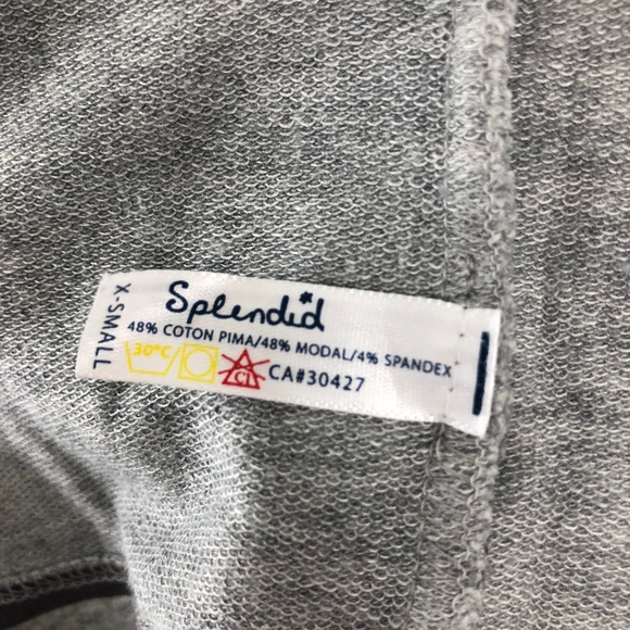 [Splendid] Striped S/S Sweatshirt Hoodie Dress - Picture 7 of 8